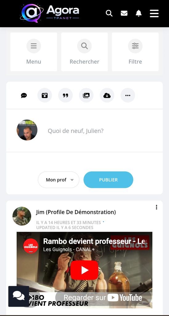 Agora , votre nouveau réseau social gratuit en France.